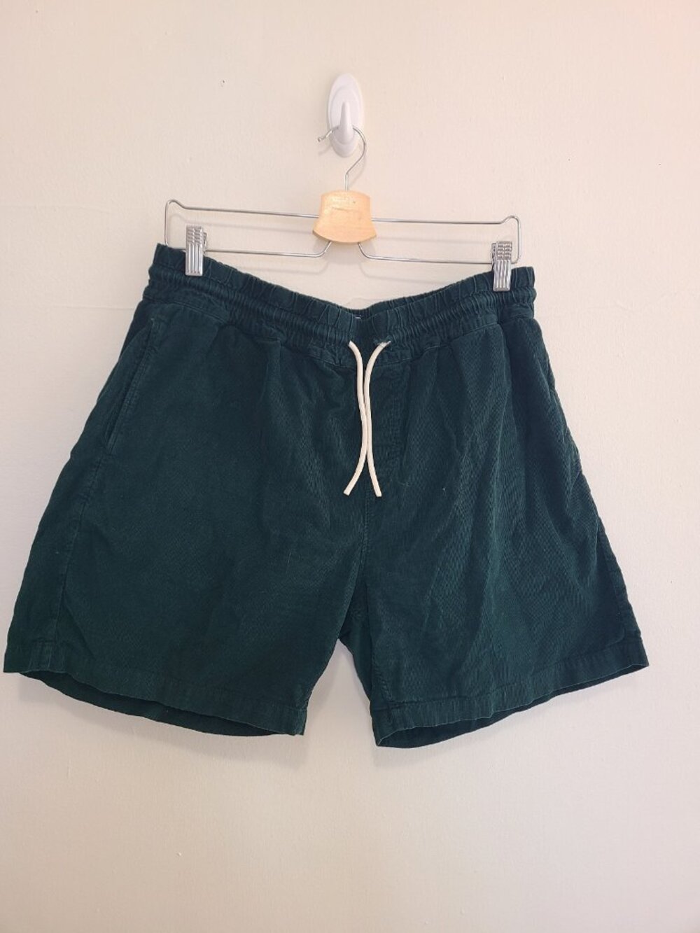 Portuguese flannel Shorts Drawstring Green Men's size L